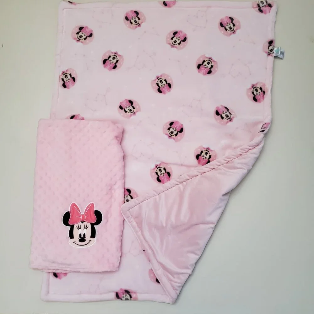 Blanket set Minnie Mouse plush pink